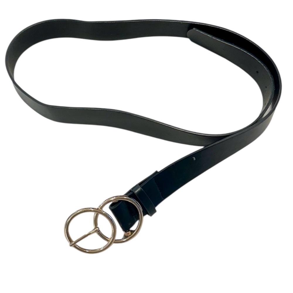 Elegant Black Belt with Gold Buckle - Size: 2X
